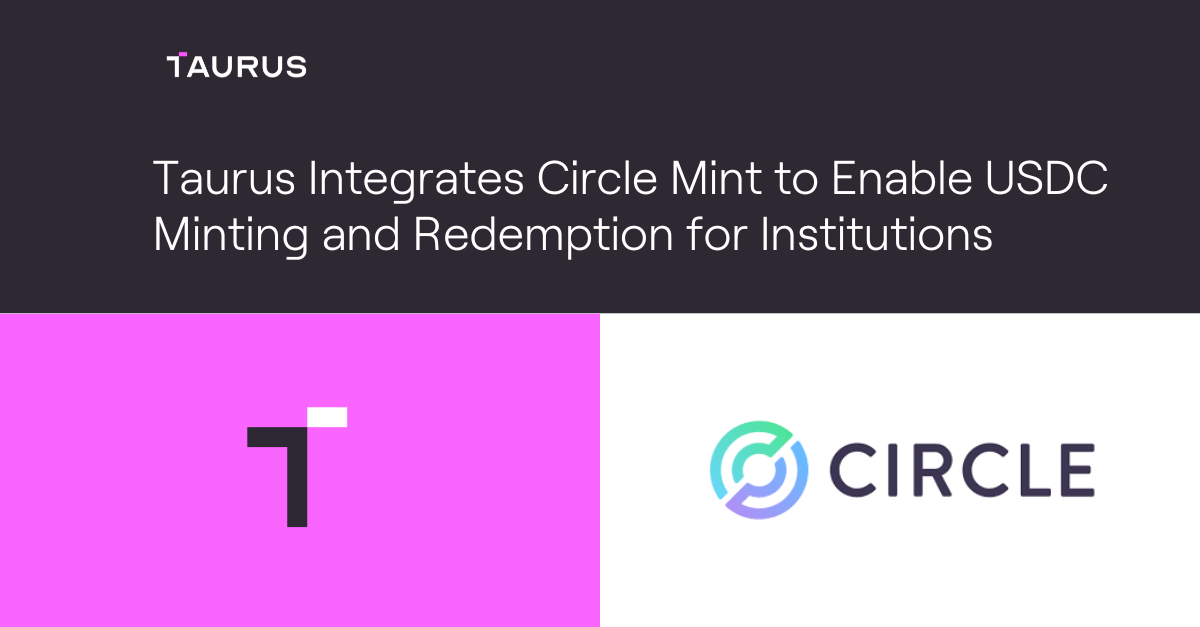 taurus logo on pink background next to circle logo on white background