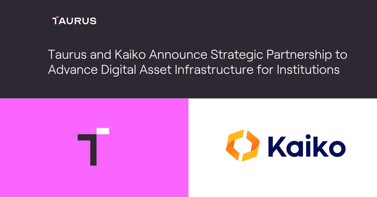 taurus logo on pink background next to kaiko logo on white background