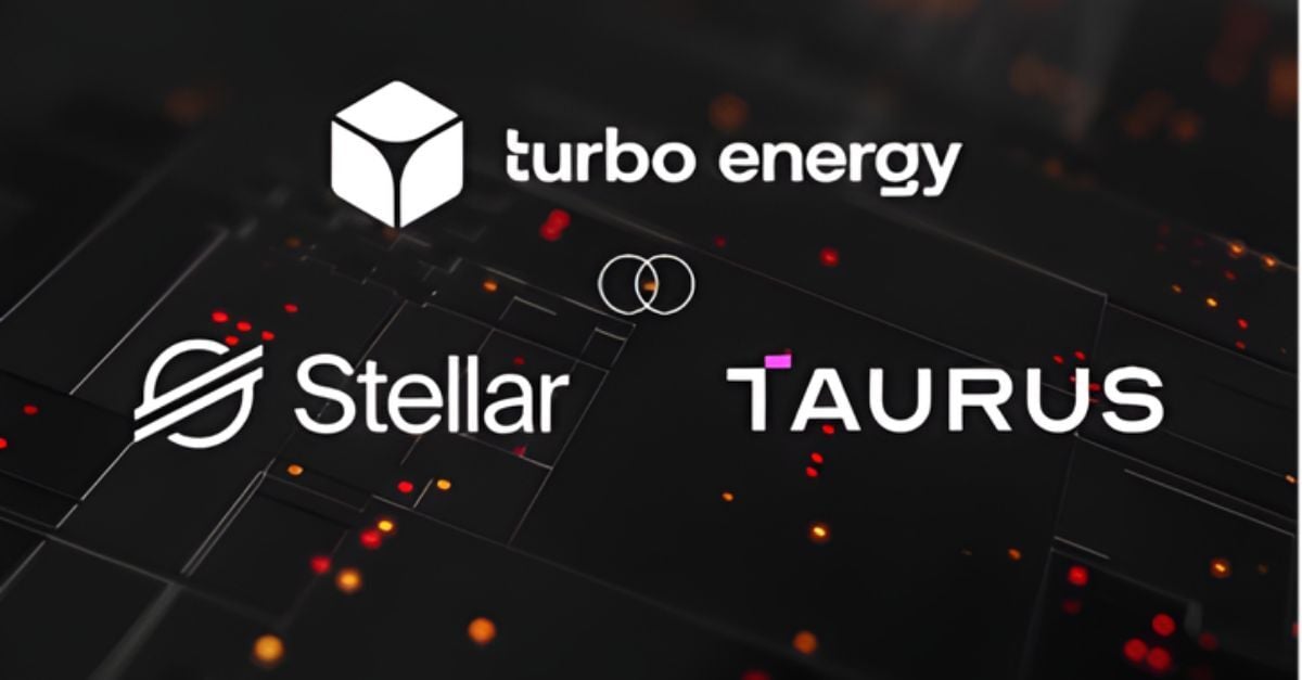 turbo energy logo next to stellar logo next to taurus logo on dark background