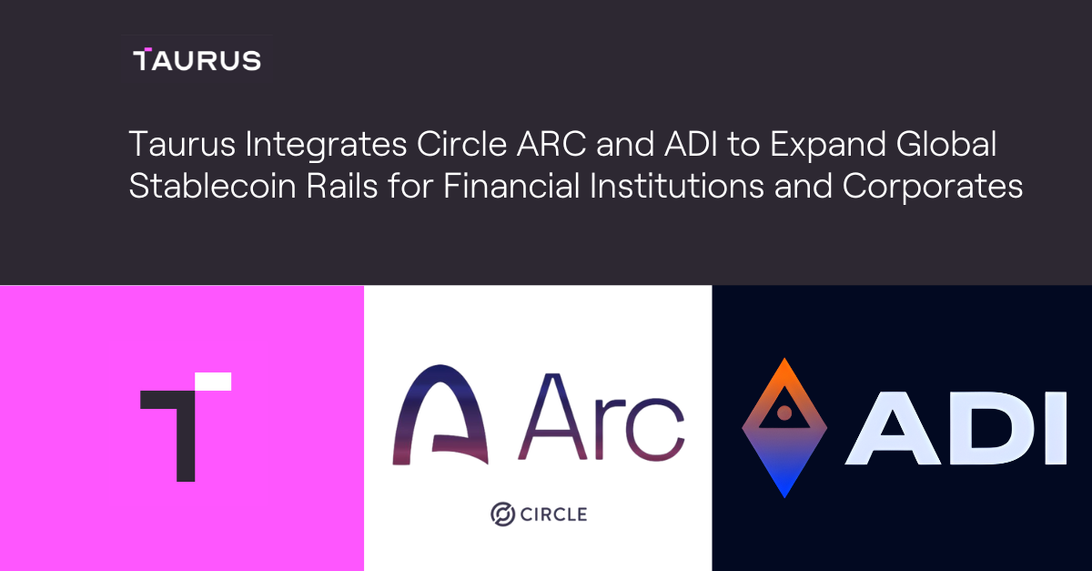 taurus logo on pink background next to arc logo on white background next to aid logo on dark background